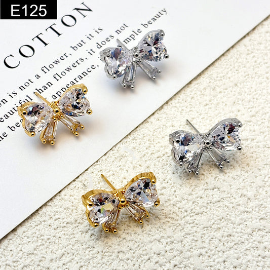 Crystal Bow Stud Earring - E125