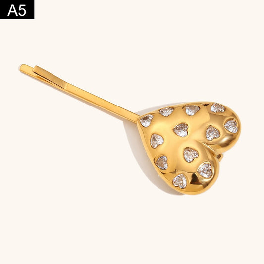 Golden Heart Hairpins - A5