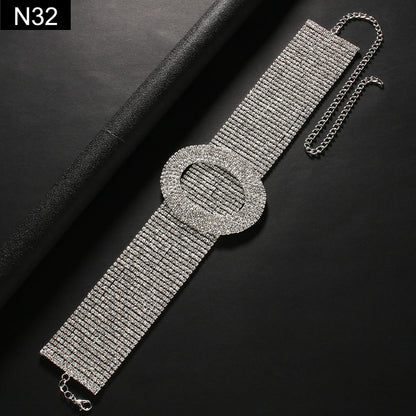 Oval Crystal Choker - N32
