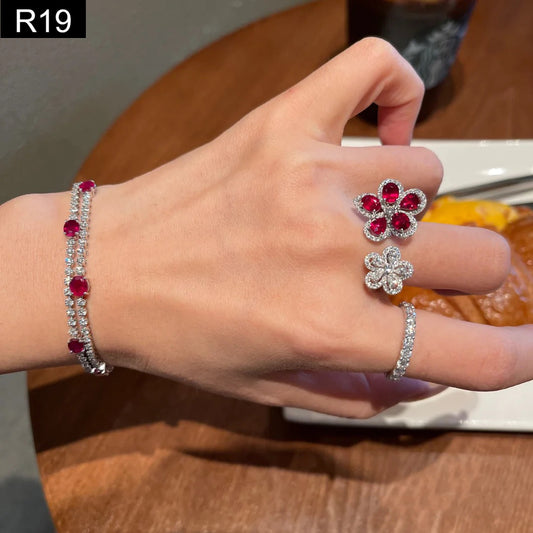 Ruby Floral Ring - R19