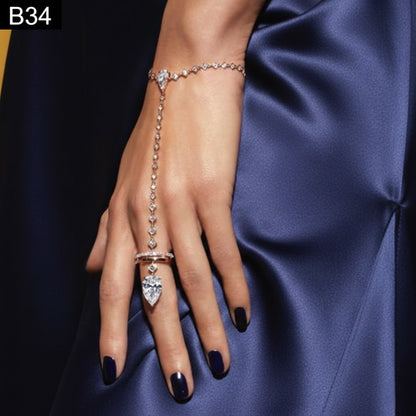 Diamond-Mist Finger Bracelet - B34