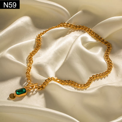 Downtown Emerald Choker - N59