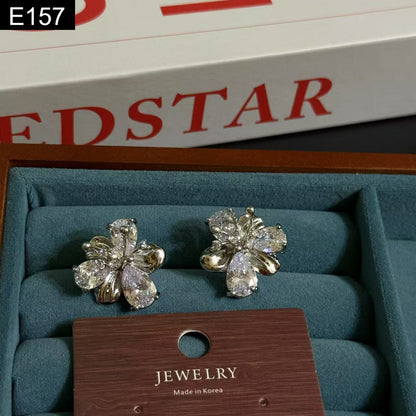 Crystal Flower Earcuff - E157