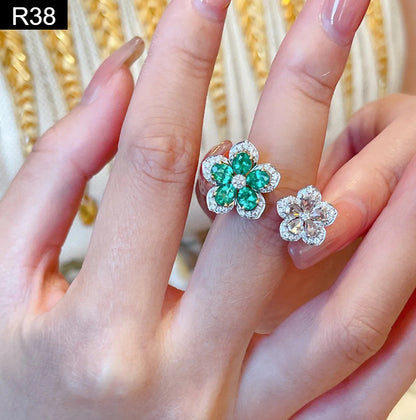 Mint Leaf and Diamond Ring - R38