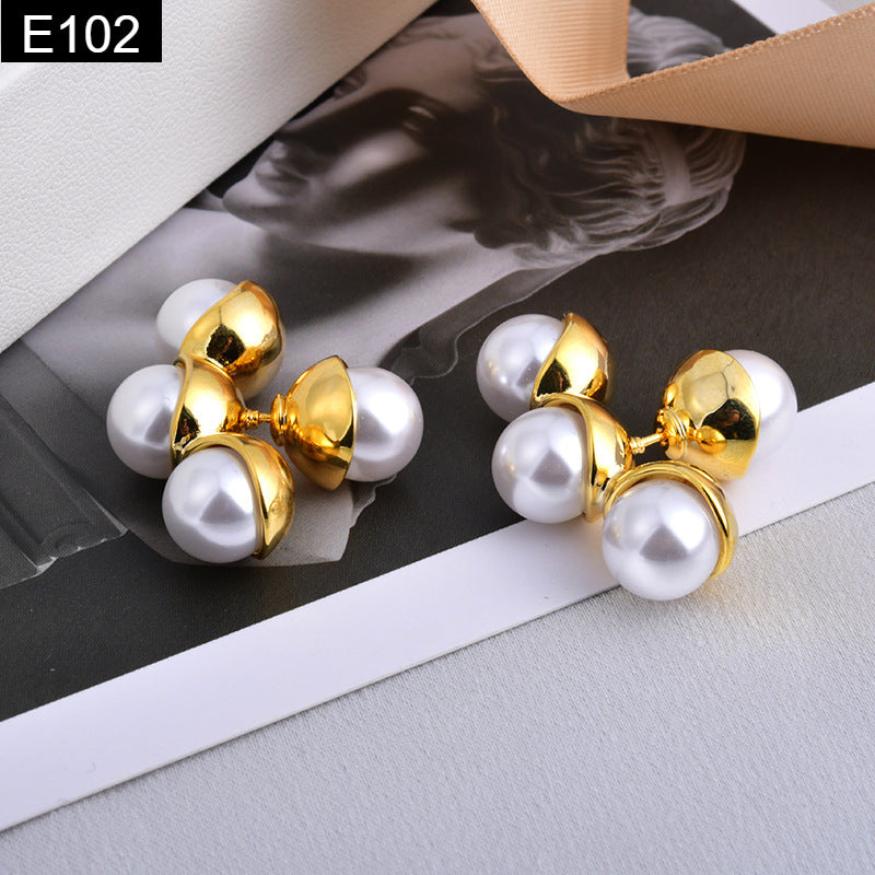 Triple Pearl Earring - E102