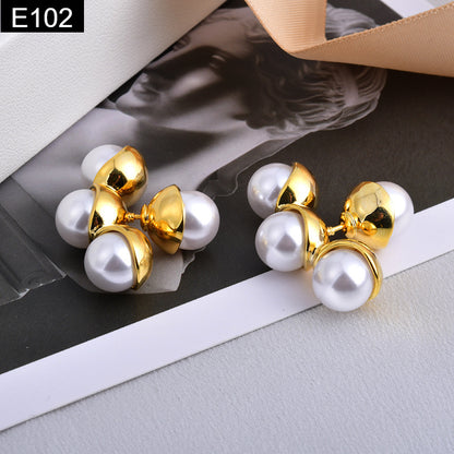 Triple Pearl Earring - E102
