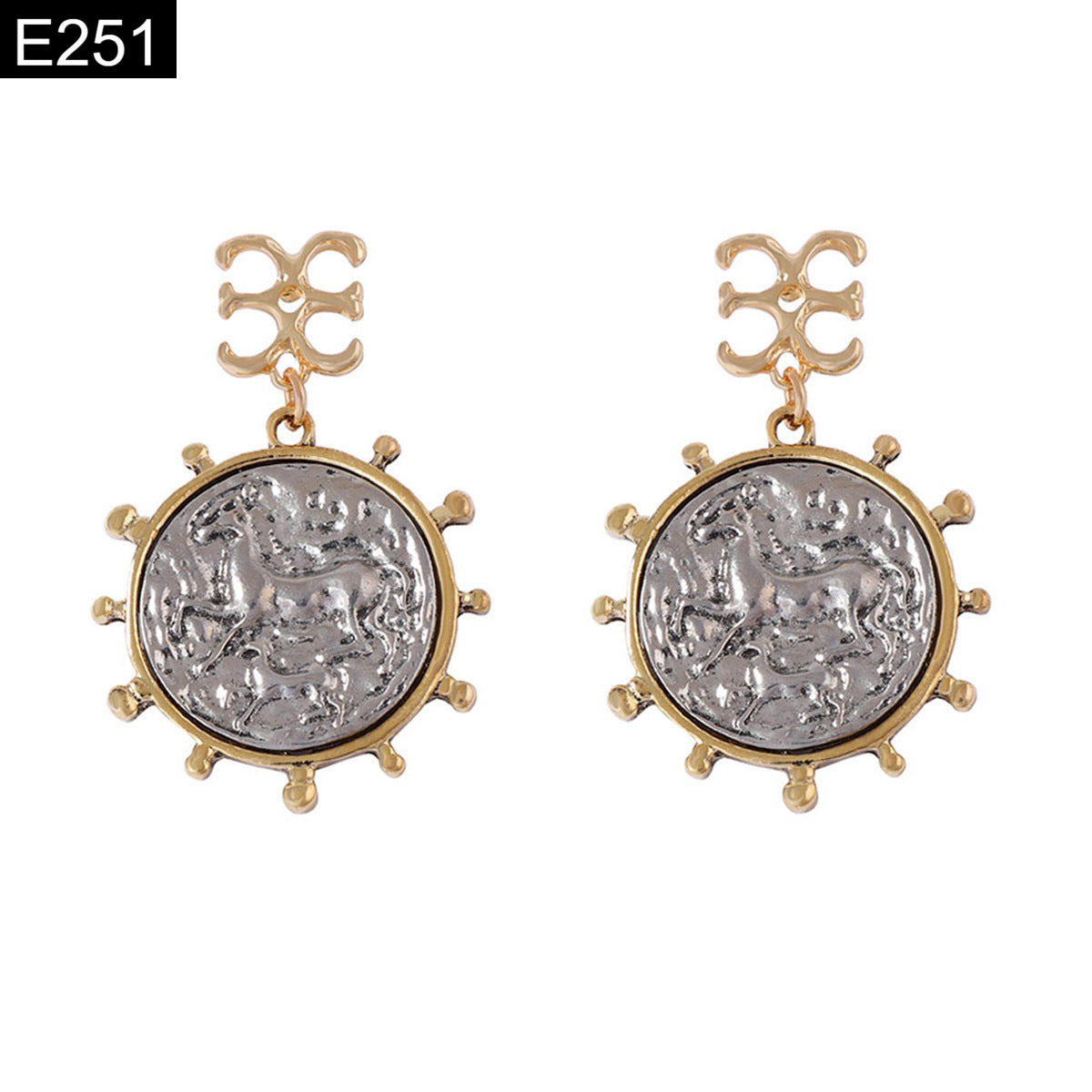 Silver Pegasus Earring - E251