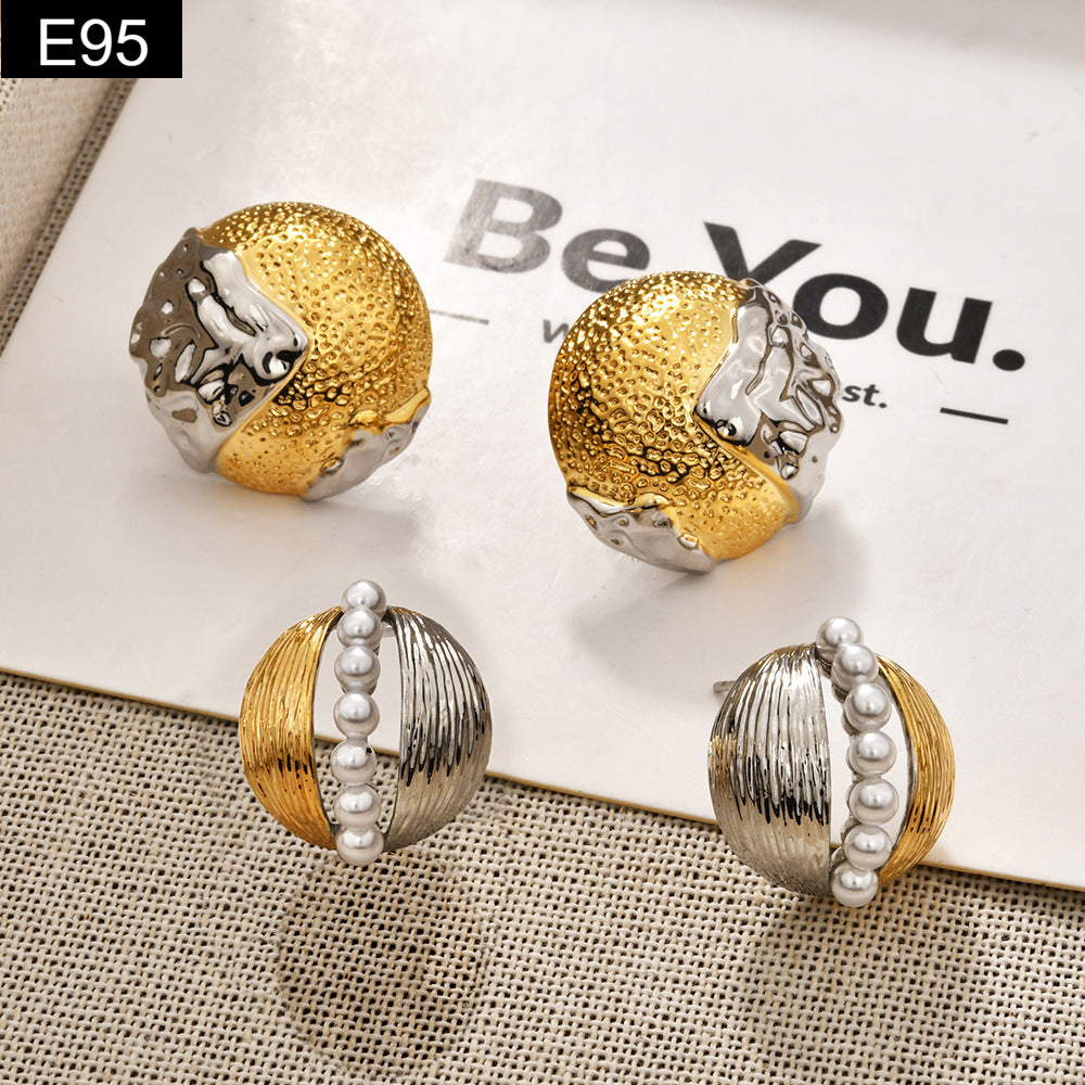 Metallic Stud Earring - E95
