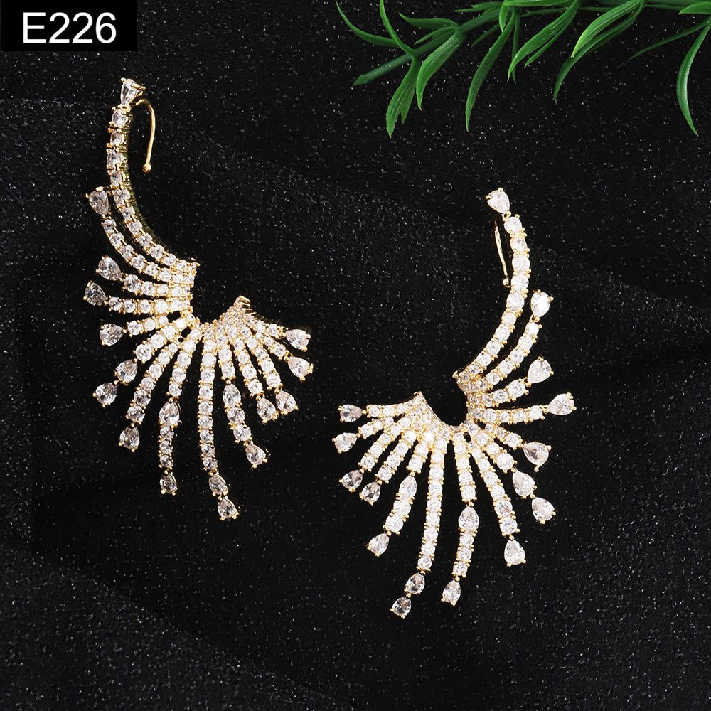 Obsidian Flare Earring - E226
