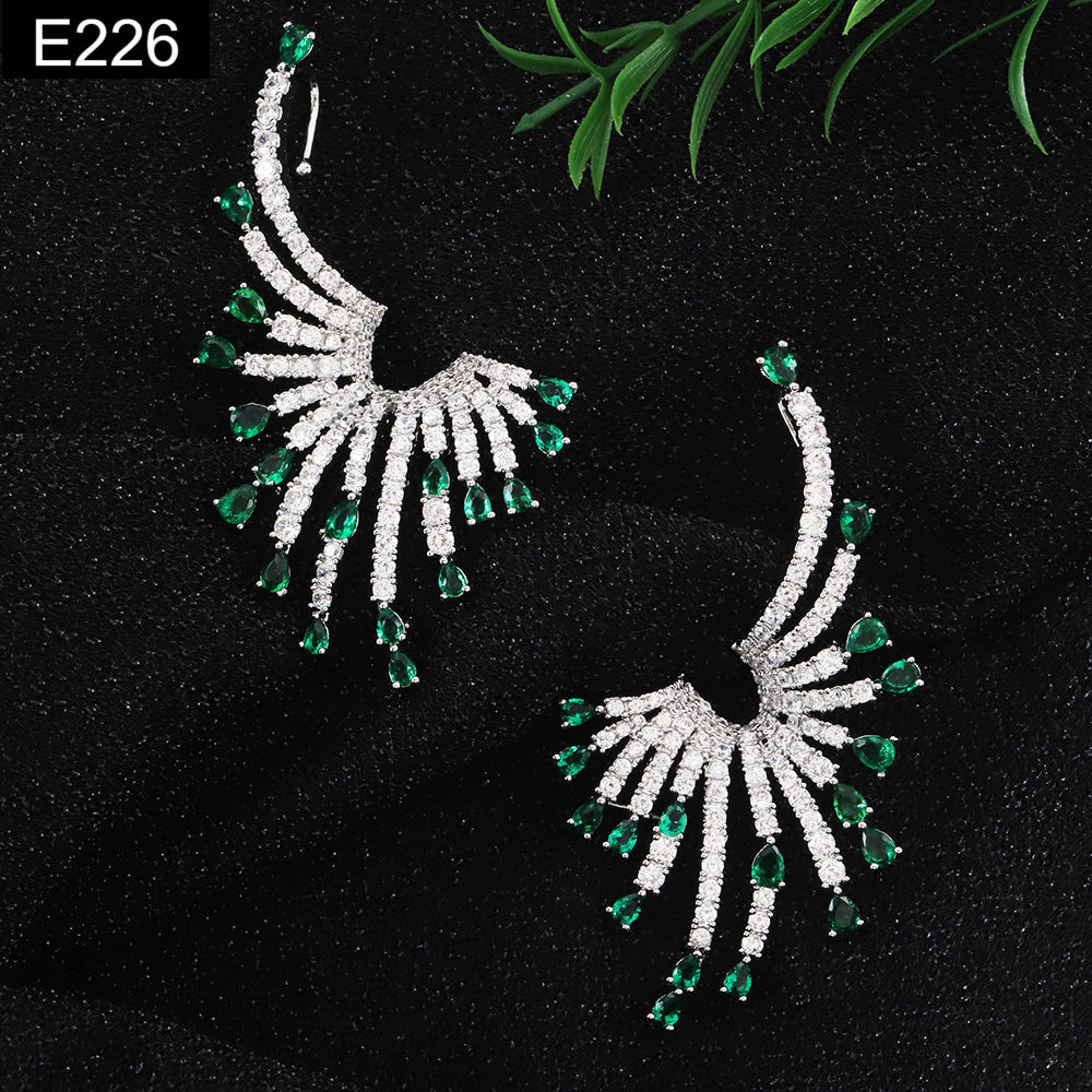 Obsidian Flare Earring - E226