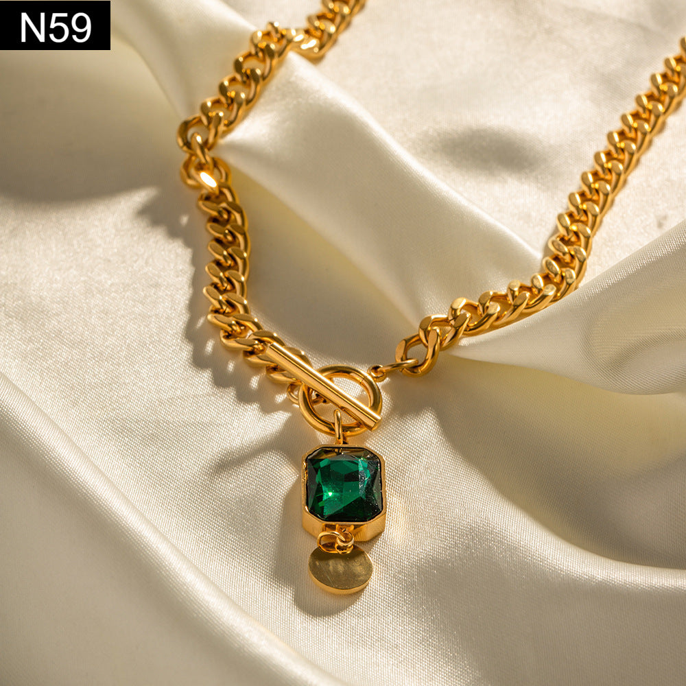 Downtown Emerald Choker - N59