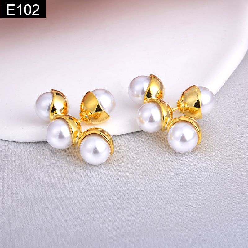 Triple Pearl Earring - E102