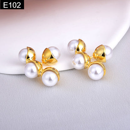 Triple Pearl Earring - E102