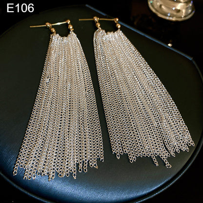 Silver Tassel Earring - E106