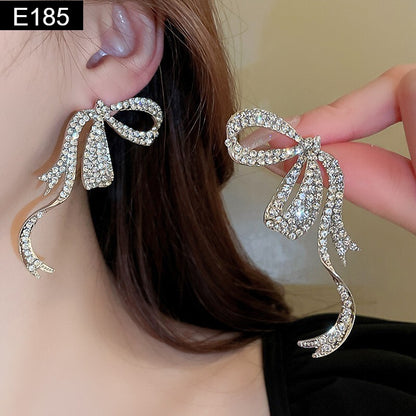 Sparkle Ribbon Swirl Earring - E185