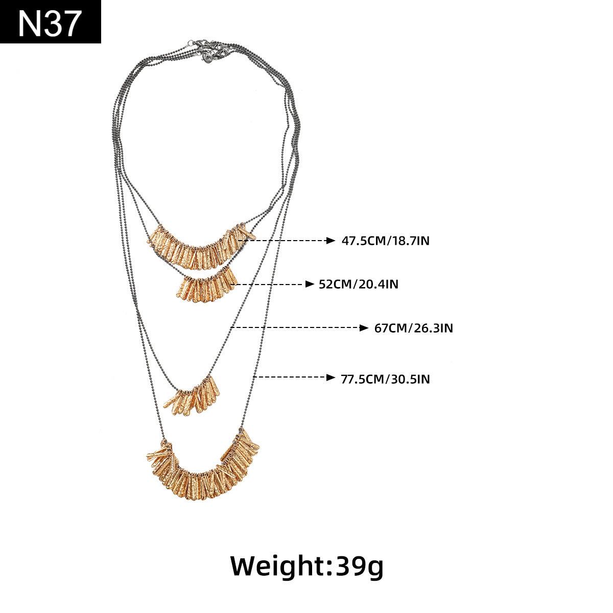 Obsidian Strand Necklace - N37