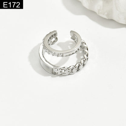 White Enamel Earcuff - E172