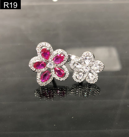 Ruby Floral Ring - R19