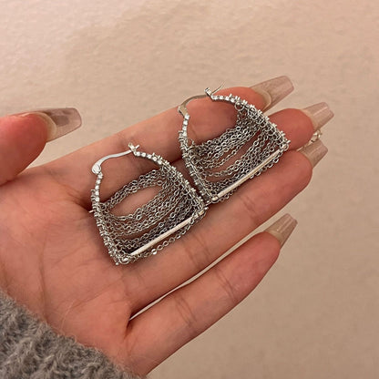 Silver Drape Earring