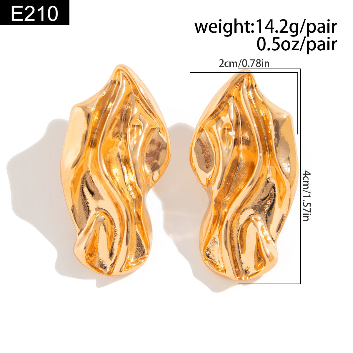 Golden Wave Earring - E210