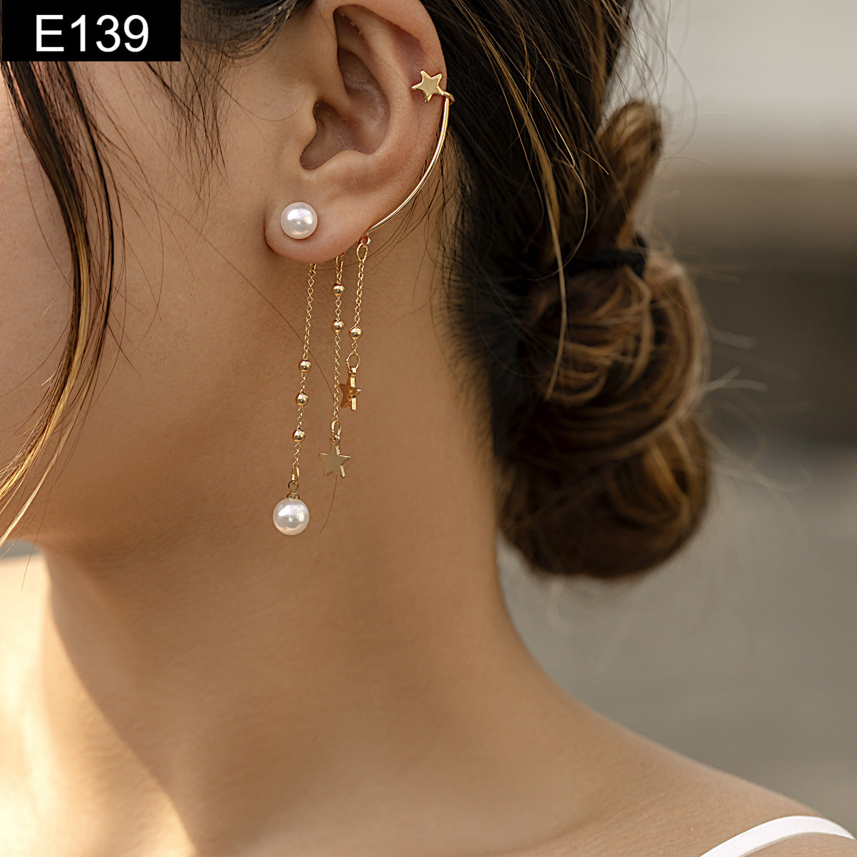 Pearl Star Earcuff - E139