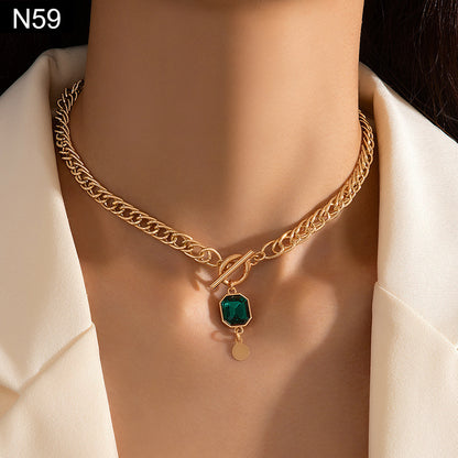 Downtown Emerald Choker - N59
