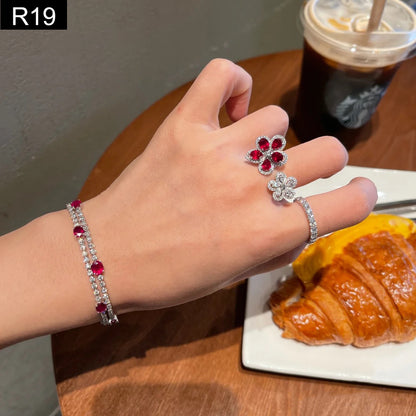 Ruby Floral Ring - R19