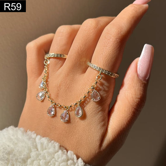 Dangling Tear Charm Ring - R59
