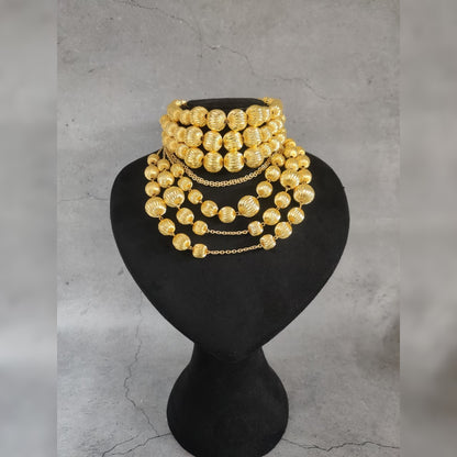 Orbis Glamour Heavy Graduated Bead Choker Necklace