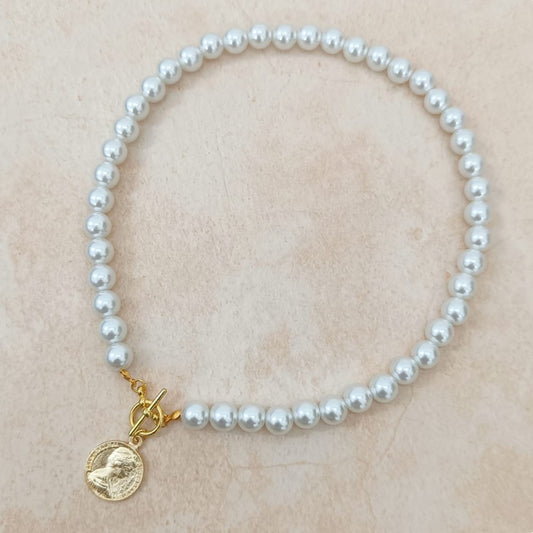 Pearl Coin Pendant Necklace