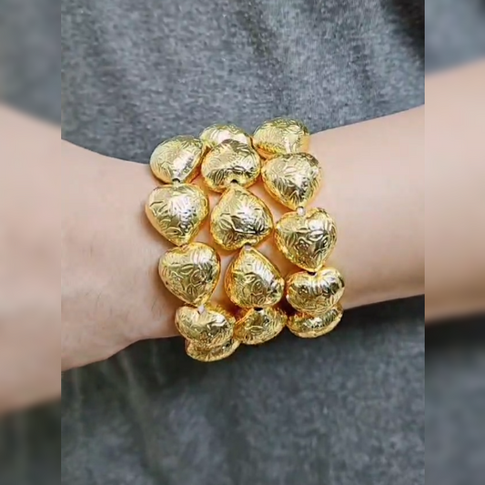 Stack of Three Heart Bracelet