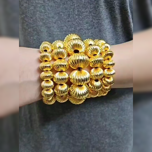 Stack of 5 Bracelet Pumpkin Beads