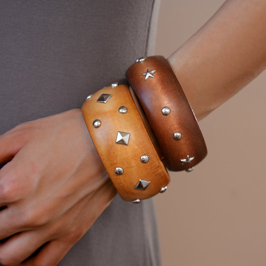 Studded Timber Bracelets