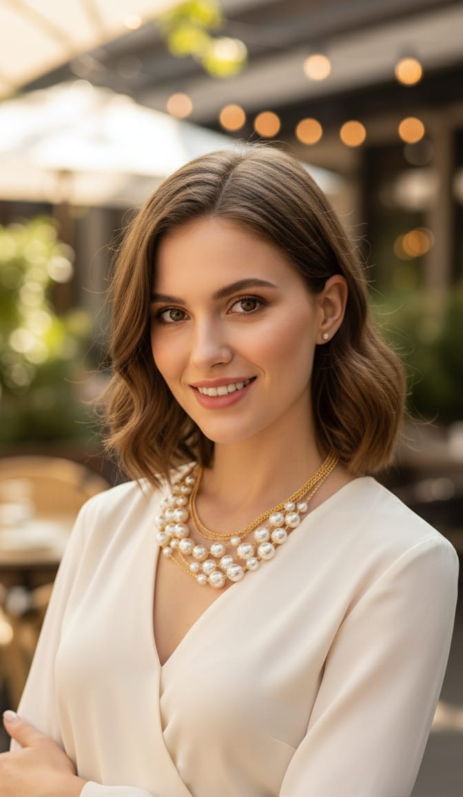 Asymmetrical Pearl Necklace