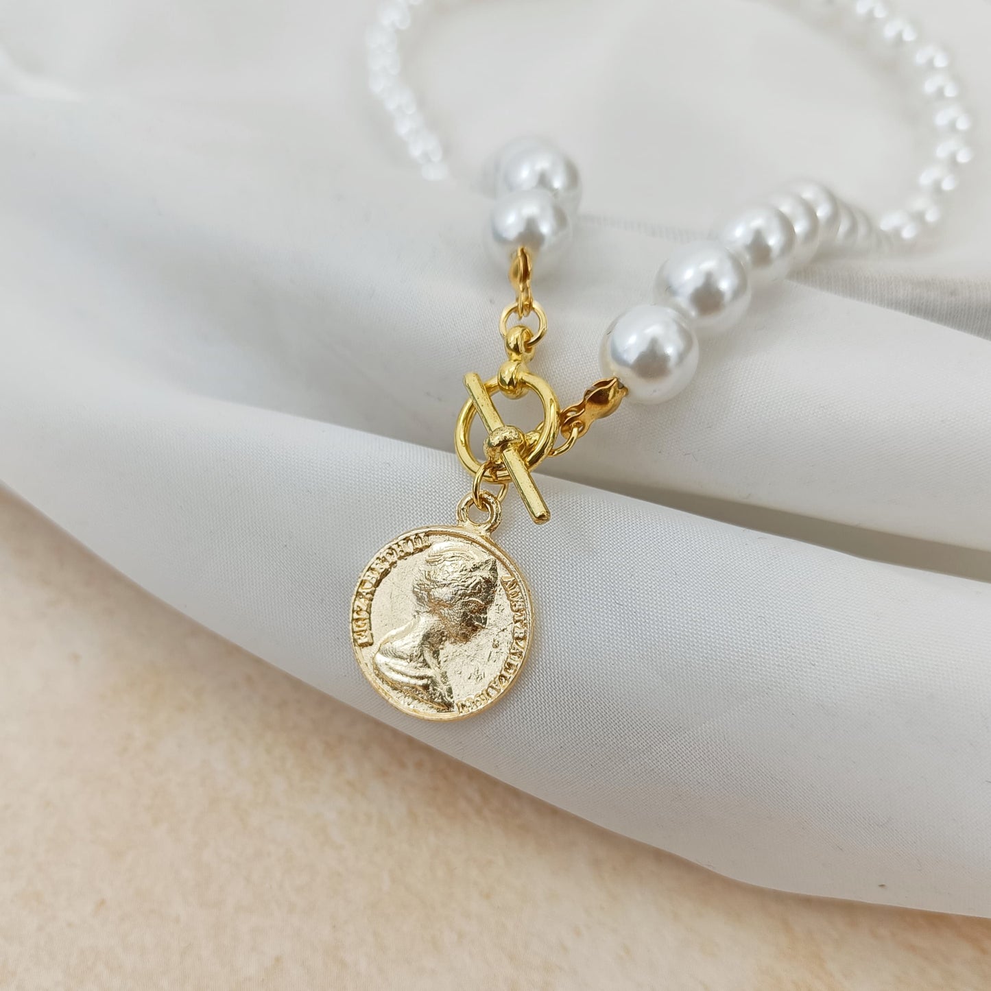 Pearl Coin Pendant Necklace
