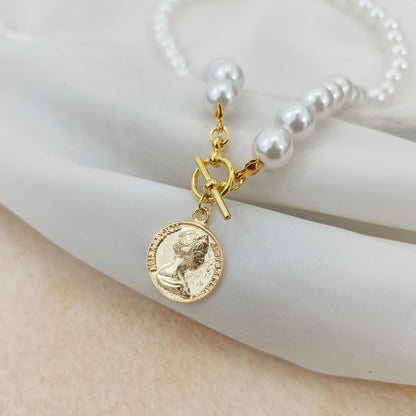Pearl Coin Pendant Necklace