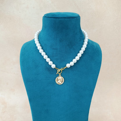 Pearl Coin Pendant Necklace