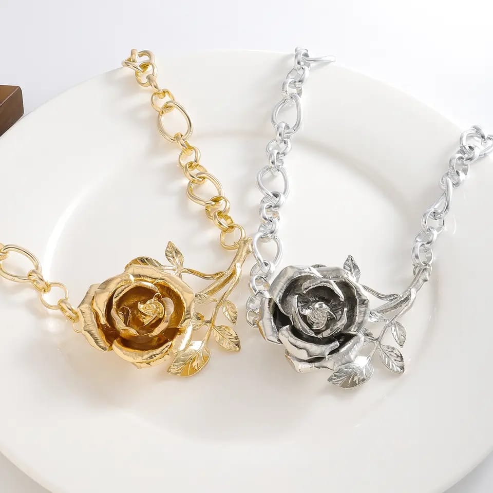 Chunky Rose Necklace