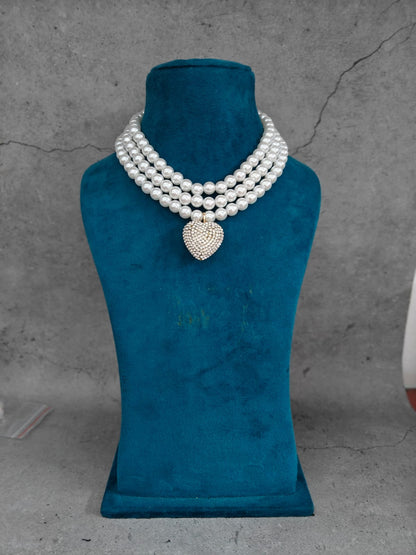 Royal Heart Pearl Choker