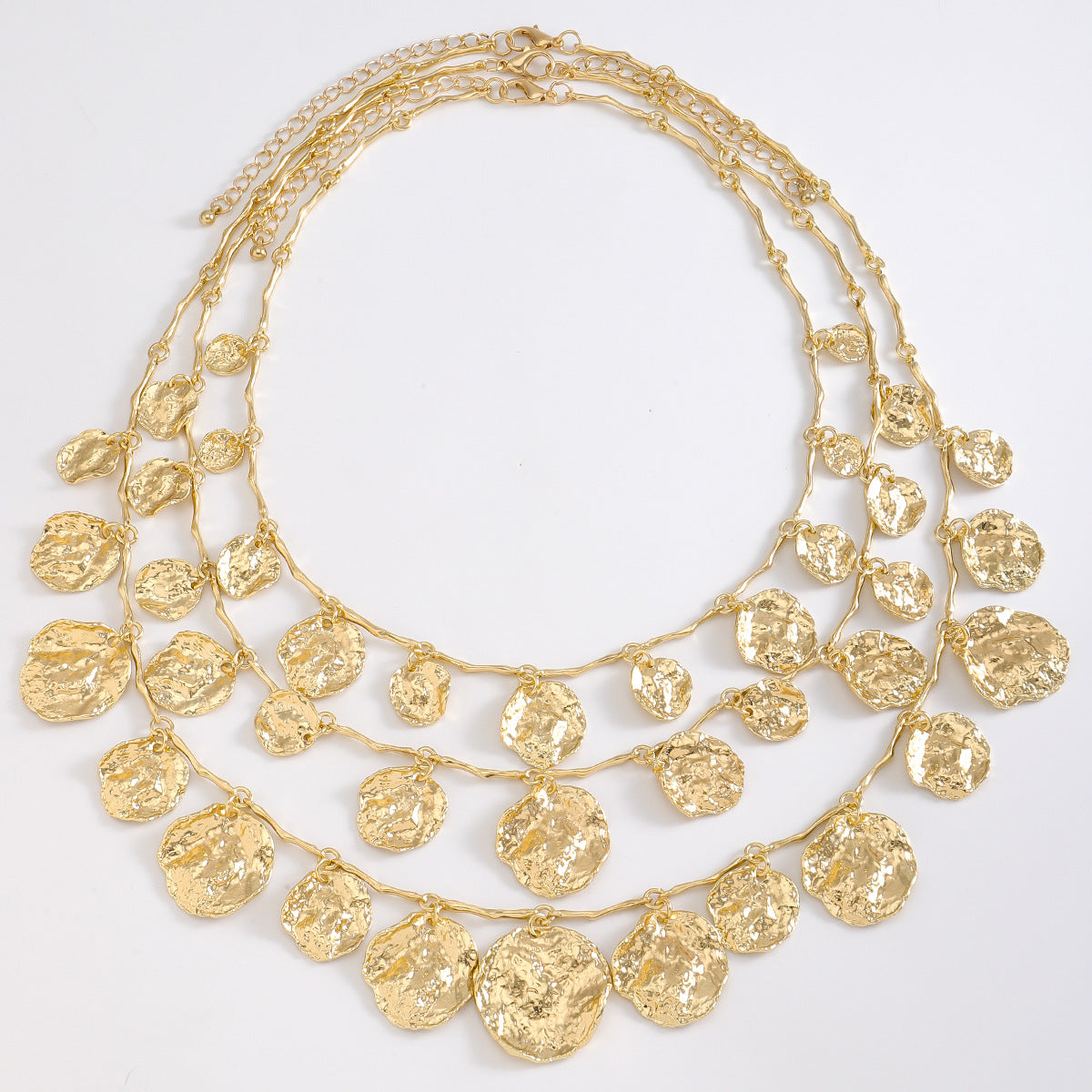 Golden Aurora Layered Coin Necklace