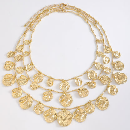 Golden Aurora Layered Coin Necklace