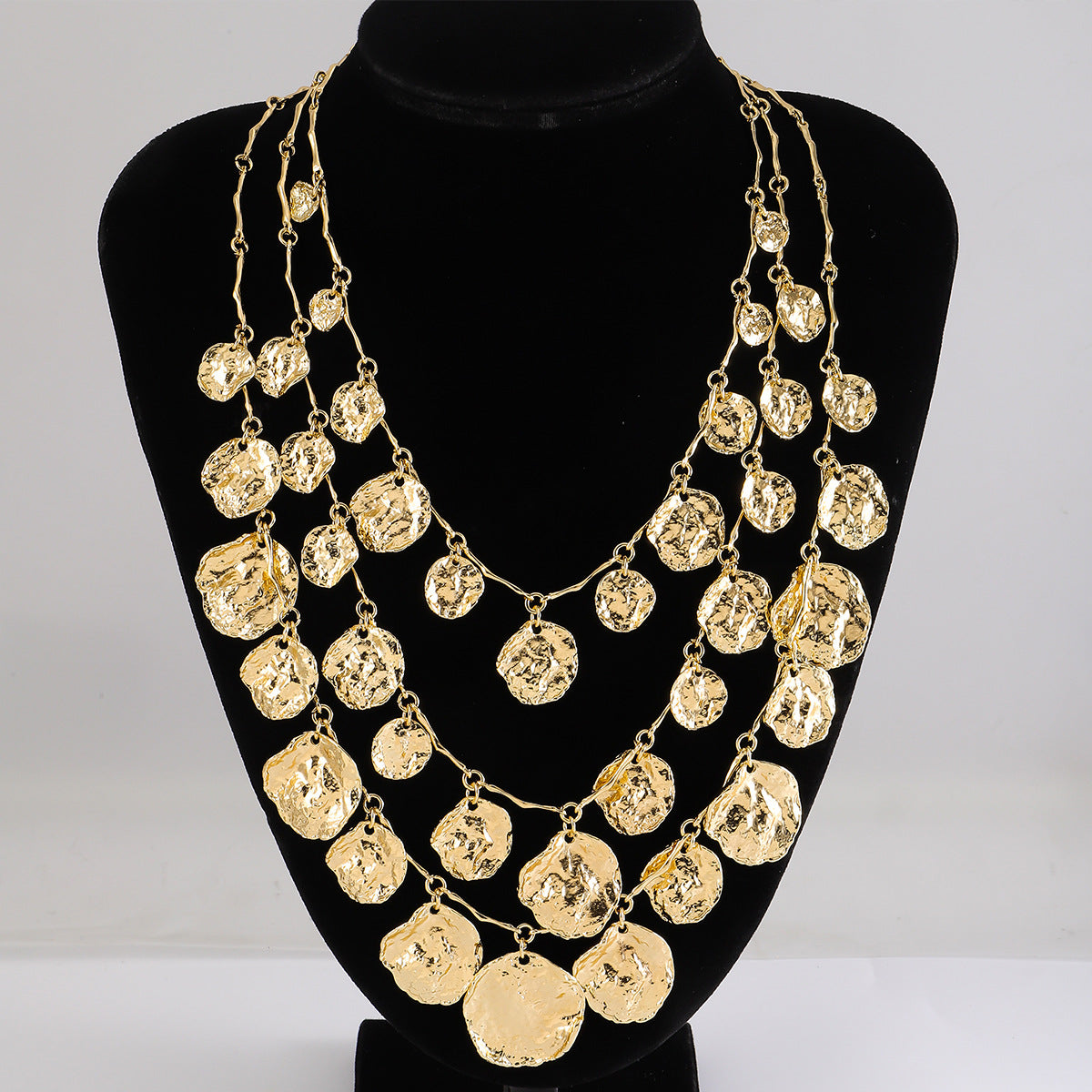Golden Aurora Layered Coin Necklace
