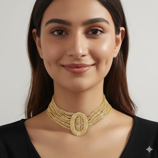 Oval Crystal Choker - N32