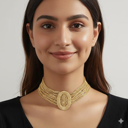 Oval Crystal Choker - N32