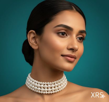 4 Line Pearl Choker