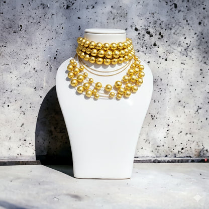Sphere Bib Pearl Necklace