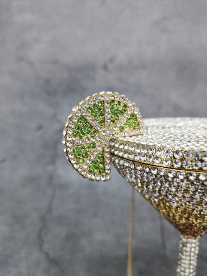Luxury Crystal Cocktail Glass Clutch – Rhinestone Evening Bag for Women | Party Statement Handbag