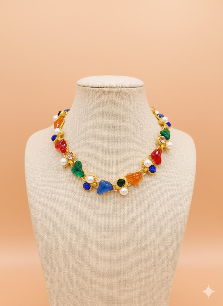 Golden Prism Statement Necklace