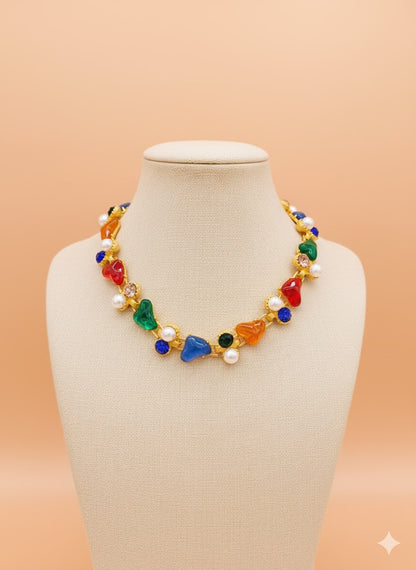 Golden Prism Statement Necklace