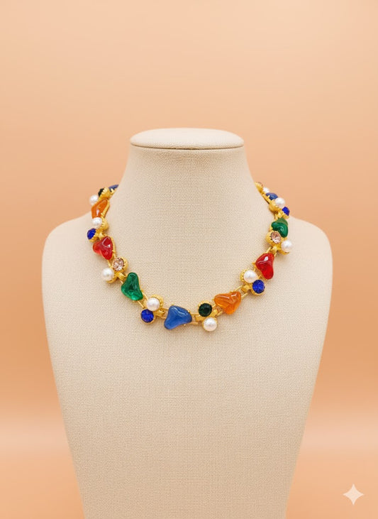 Golden Prism Statement Necklace